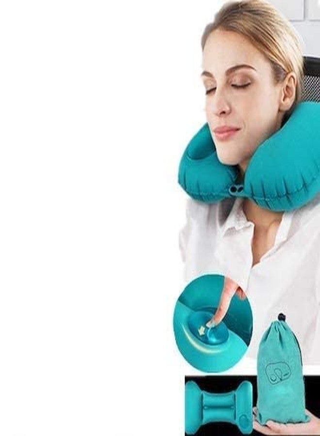 TERXA Portable Push Type Pillow | Automatic Inflatable U-Shaped Cushion | Neck Pillow for Outdoor/Travelling | Comfortable Sleep Experience Tool (Pack of 1,Multicolor) - Image 4